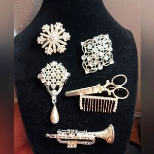 Beautiful Dime Store Vintage Jewelry! Rhinestones Odd Shapes,  A Monet? Unusual